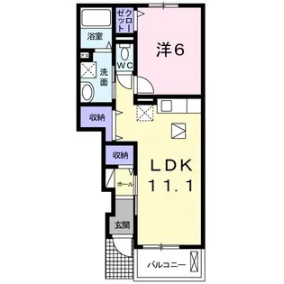ジェルメ 47 A【1階】の間取り