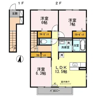 ルミエールホーム 弐番館【2階】の間取り
