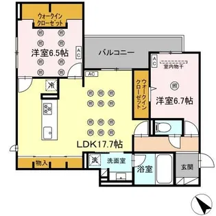 OrthoAxis浅生【2階】の間取り