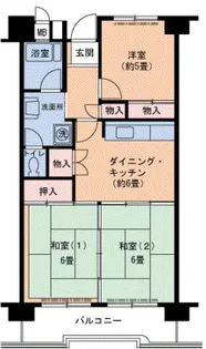 リバーサイドもりぐち【1階】の間取り