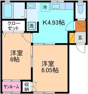 フロランティーヌ【1階】の間取り