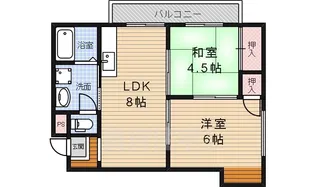箕面ガーデニアハイツ【2階】の間取り