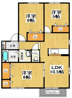 スリーゼII B【2階】の間取り