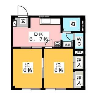 サンコーポ三園【1階】の間取り