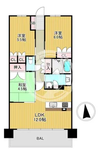 ブランズシティ天神橋筋六丁目【2階】の間取り