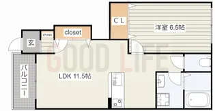 兵庫県加古川市尾上町安田【アパート】の間取り