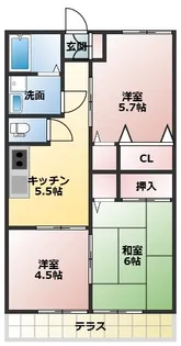山合コーポ【1階】の間取り