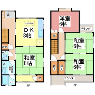 福井県福井市足羽4【一戸建】の間取り