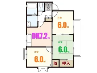 ルミナス上安 B棟【2階】の間取り