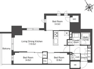 東京都板橋区板橋1【マンション】の間取り