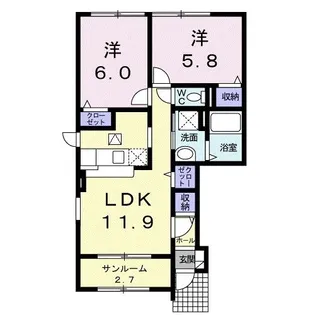 ジュノ I【1階】の間取り