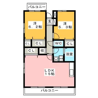 アルストロメリア【2階】の間取り