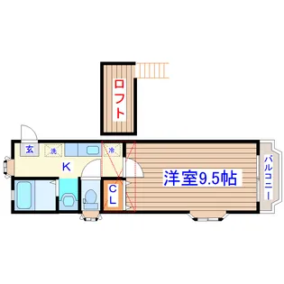 ホワイトキャッスル遠見塚14番館【1階】の間取り
