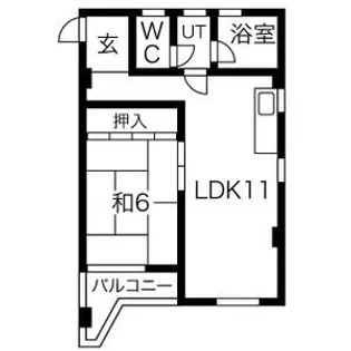 1LDKの間取り画像