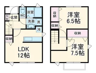 神奈川県厚木市下荻野【一戸建】の間取り