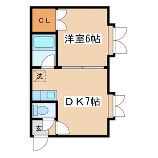 1DKの間取り画像