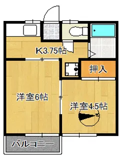 グリーンハイツ【2階】の間取り