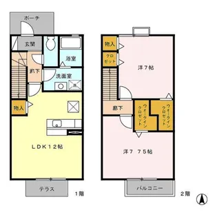 ローズコート幸 Bの間取り