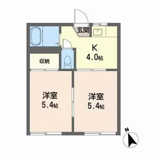 タウニィ蓬莱【1階】の間取り