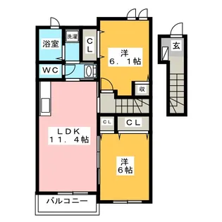フレイム・アクティーボII【2階】の間取り