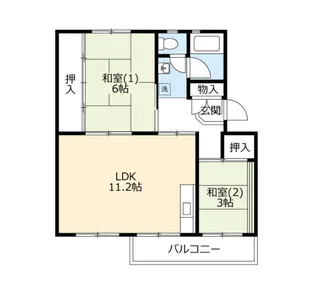 UR 泉南一丘団地 24棟【3階】の間取り
