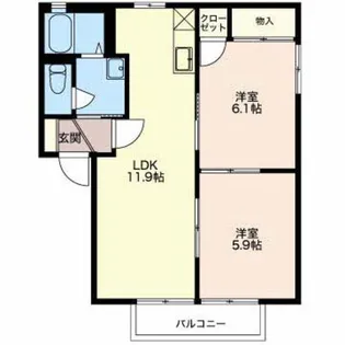 ヴィラーニ ウェスト【1階】の間取り