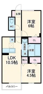 プロヴァンス リュミエールC【1階】の間取り