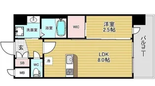 大阪府大阪市西区南堀江4【マンション】の間取り