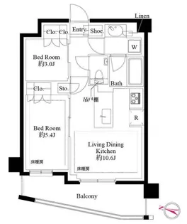 343レジデンス品川【2階】の間取り