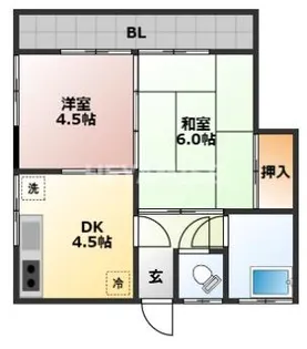 サンハイツ白木【2階】の間取り