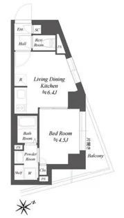 ブランシエスタ品川大井町パークエッジ【3階】の間取り