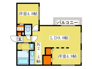 エール学園前【3階】の間取り