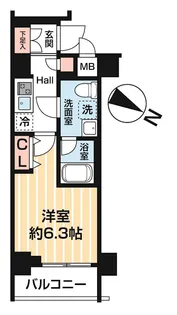 MAXIV BANDOBASHI TWIN EAST【2階】の間取り