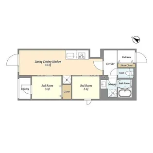 グランカーサ千駄木【4階】の間取り