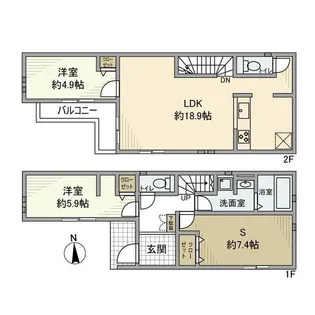 神奈川県川崎市多摩区長尾5【一戸建】の間取り