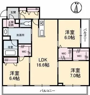 エスポアヒルズ【3階】の間取り