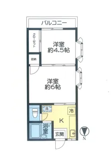 ウエスト山手A【1階】の間取り