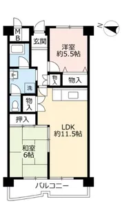 UR南港しらなみ【4階】の間取り