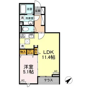 ノーブル・ルミナス笹塚【1階】の間取り