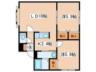ルミエール美園C【2階】の間取り