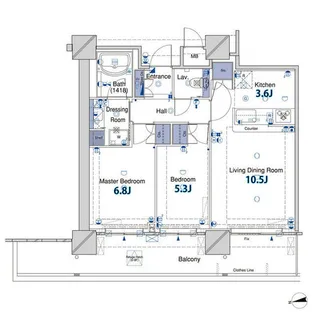 D’グラフォート ザ・タワー郡山【8階】の間取り
