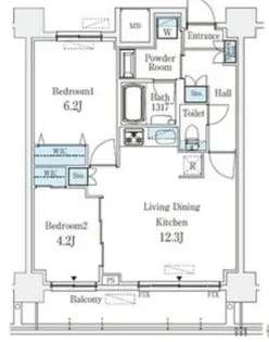 大阪府大阪市西区京町堀1【マンション】の間取り