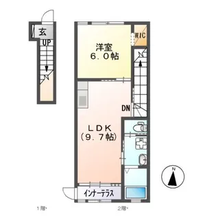 ヴィラ ソレイユ B【2階】の間取り