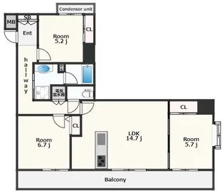 徳島県徳島市幸町1【マンション】の間取り