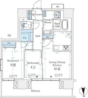 神奈川県厚木市栄町1【マンション】の間取り