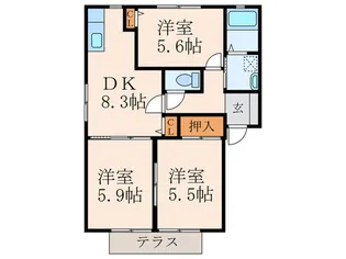 福岡県北九州市八幡西区陣原4【アパート】の間取り