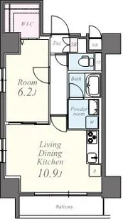 コンパル汐留【9階】の間取り