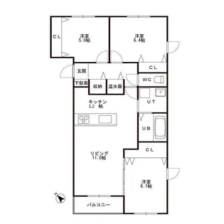 シャルール【2階】の間取り