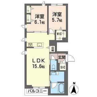 リアン中目黒【2階】の間取り