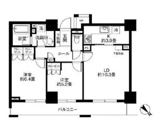 ファミール月島グランスイートタワー【25階】の間取り